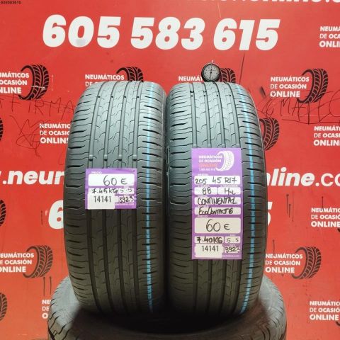 2X 205 45 R17 88H XL CONTINENTAL ECO CONTACT 6 5.5/5.5MM DOT 3923/3923