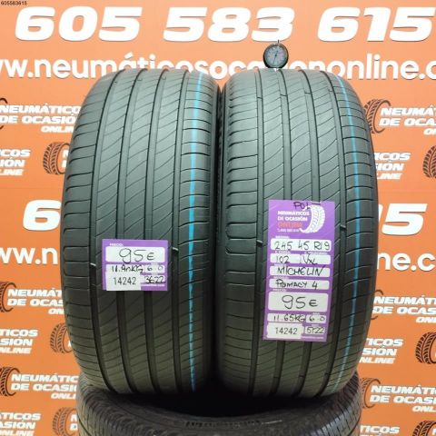 2X 245 45 R19 102VXL MICHELIN PRIMACY 4 OCASIÓN DOT: 3622/5122 - 6.0/6.0mms