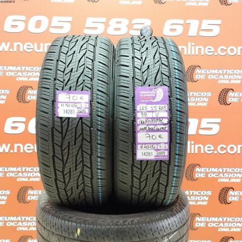 2X 225 55 R18 98V CONTINENTAL CONTICROSS CONTACT LX2 OCASIÓN DOT: 0219/0219 - 7.2/7.2mms