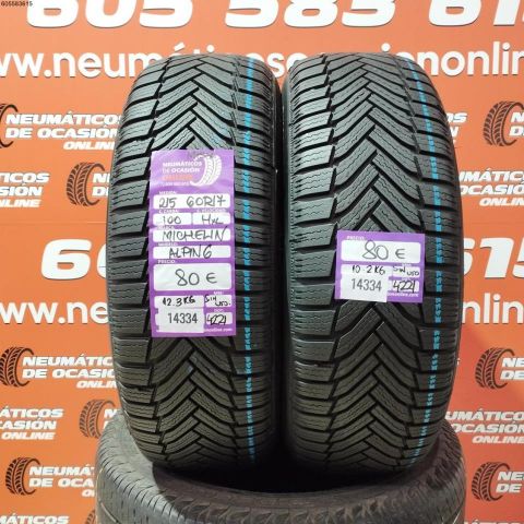 2X 215 60 R17 100HXL MICHELIN ALPIN 6 (SIN USO) DOT: 21/21