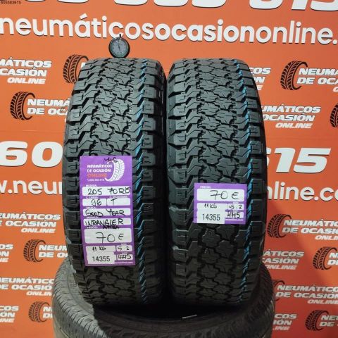 2X 205 70 R15 96T GOODYEAR WRANGLER M+S OCASIÓN DOT: 4715/4715 - 5.2/5.2mms