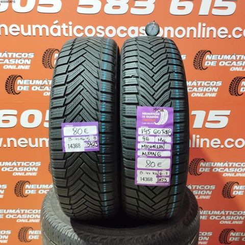 2X 195 60 R18 96H MICHELIN ALPIN 3 OCASIÓN DOT: 3423/2123 - 6.2/5.8mms