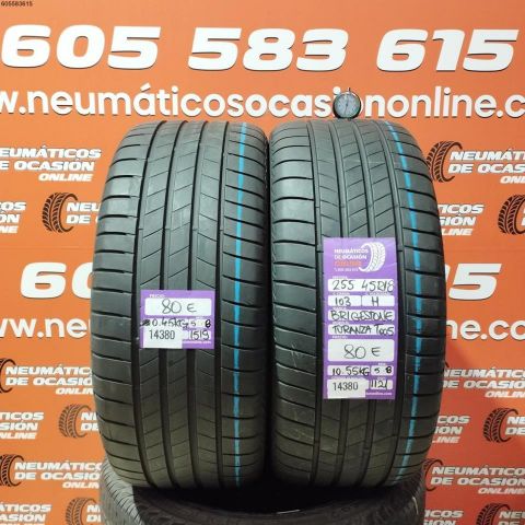 2X 255 45 R18 103H BRIDGESTONE TURANZA T005 OCASIÓN DOT: 1519/1121 - 5.8/5.8mms
