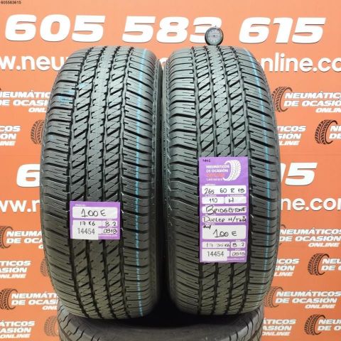 2X 265 60 R18 110H BRIDGESTONE DUELER H/T M+S 8.2/8.2MM DOT 0818/0818