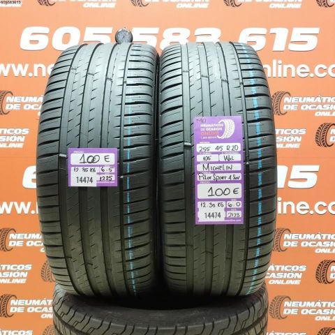 2X 255 45 R20 105W MICHELIN PILOT SPORT 4 SUV MO OCASIÓN DOT: 1225/2123 - 6.5/6.0mms