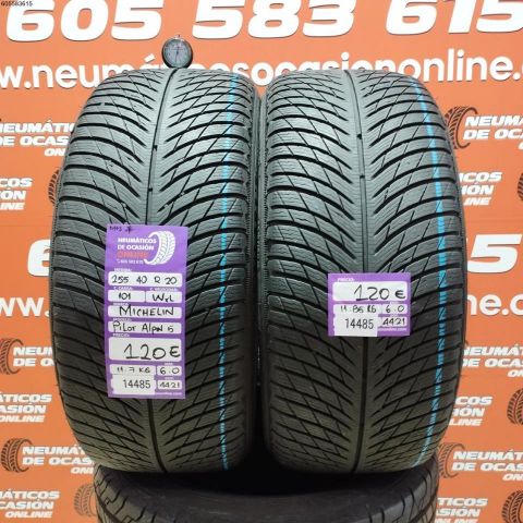 2X 255 40 R20 101WXL MICHELIN PILOT ALPIN 5 M+S* OCASIÓN DOT: 4421/4421 - 6.0/6.0mms