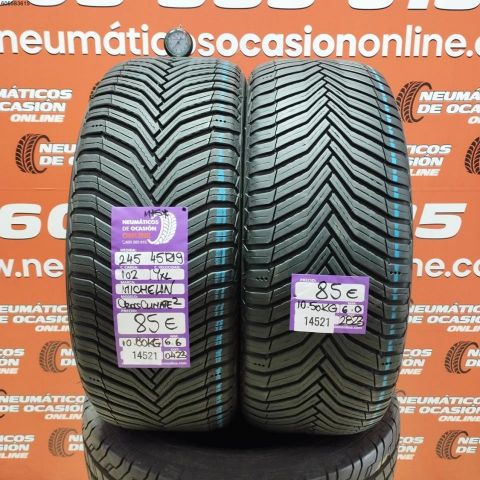 2X 245 45 R19 102Y MICHELIN CROSSCLIMATE 2 M+S* OCASIÓN DOT: 0423/2823 - 6.6/6.0mms