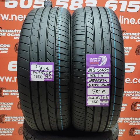 2X 235 50 R20 102V BRIDGESTONE DUELER H7L 33A 6.8/7.3MM DOT 3119/3119