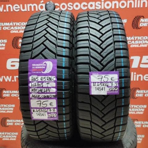 2X 205 65 R16C 107/105T MICHELIN AGILIS CROSSCLIMATE OCASIÓN DOT: 0225/0225 - 7.8/7.9mms
