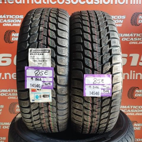 2X 195 60 R16 89H BRIDGESTONE BLIZZAK (SIN USO) DOT: 1619/1319