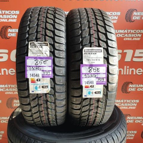 2X 195 60 R16 89H BRIDGESTONE BLIZZAK (SIN USO) DOT: 1919/1519 