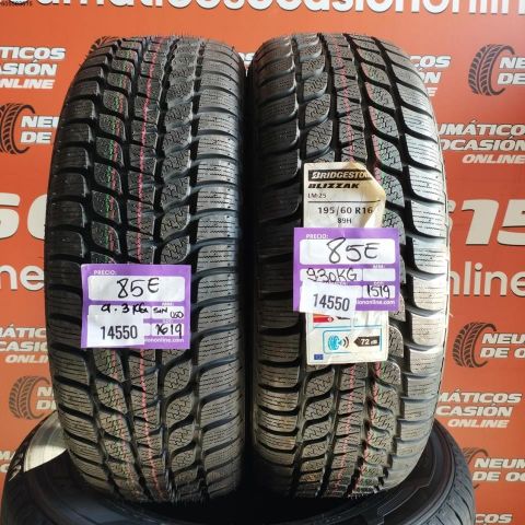2X 195 60 R16 89H BRIDGESTONE BLIZZAK (SIN USO) DOT: 1619/1519