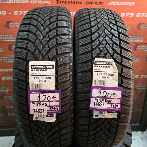 2X 195 55 R20 95H BRIDGESTONE BLIZZAK (SIN USO) DOT: 1719/1719