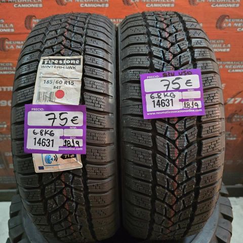 2X 185 60 R15 84T FIRESTONE WINTERHAWK (SIN USO) DOT: 1819/1819

