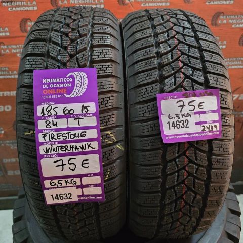 2X 185 60 R15 84T FIRESTONE WINTERHAWK (SIN USO) DOT: 2419/2419
