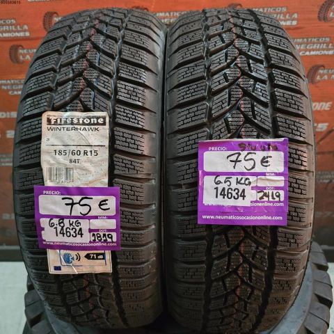 2X 185 60 R15 84T FIRESTONE WINTERHAWK (SIN USO) DOT: 1819/2419