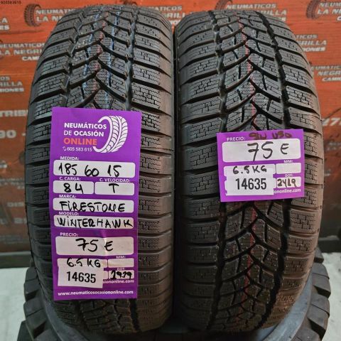 2X 185 60 R15 84T FIRESTONE WINTERHAWK (SIN USO) DOT: 1919/2419