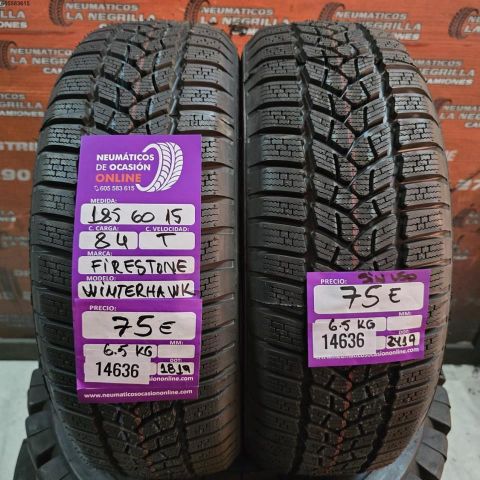 2X 185 60 R15 84T FIRESTONE WINTERHAWK (SIN USO) DOT: 1819/2419