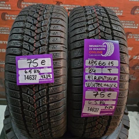 2X 185 60 R15 84T FIRESTONE WINTERHAWK (SIN USO) DOT: 4219/2419