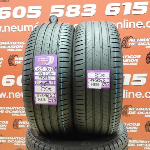 2X 225 50 R18 99W PIRELLI CINTURATO P7 OCASIÓN DOT: 2921/0522 - 6.3/6.0mms