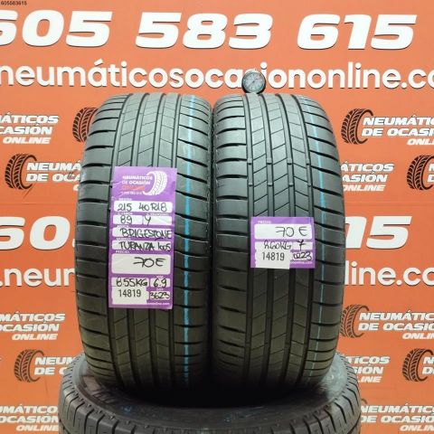 2X 215 40 R18 89Y BRIDGESTONE TURANZA T005 OCASIÓN DOT: 3623/0223 - 6.9/7.0mms