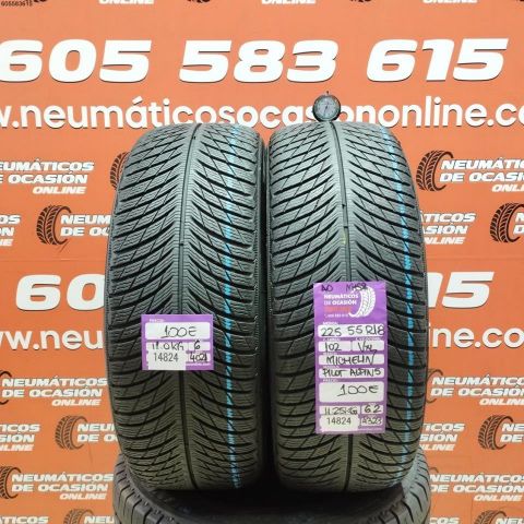 2X 225 55 R18 102V MICHELIN PILOT ALPIN 5 OCASIÓN DOT: 4021/4323 - 6.0/6.2mms