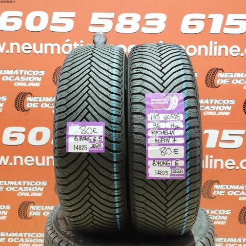 2X 195 60 R18 96H MICHELIN ALPIN OCASIÓN DOT: 2624/2624 - 6.0/6.5mms