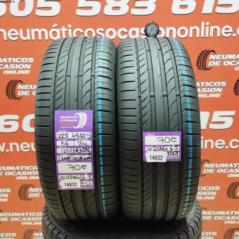 2X 225 45 R19 96W CONTINENTAL CONTISPORT CONTACT 5 OCASIÓN DOT: 4320/0821 - 6.3/6.5mms