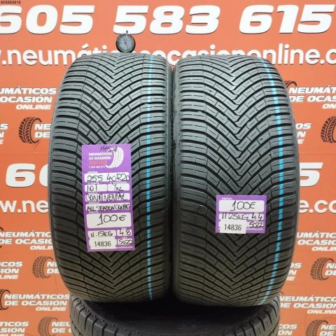 2X 255 40 R20 101T CONTINENTAL ALL SEASON CONTACT M+S* OCASIÓN DOT: 5022/5022 - 4.8/4.4mms