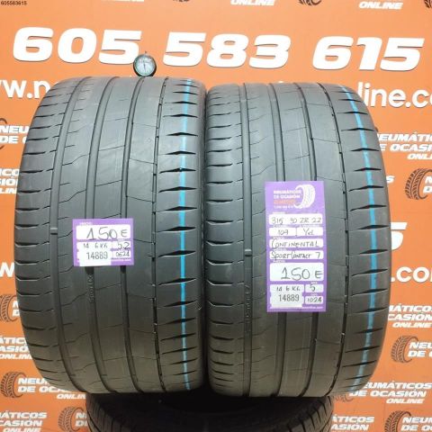 2X 315 30 ZR22 107Y XL CONTINENTAL SPORT CONTACT 7 5.2/5.0MM DOT 0524/1024