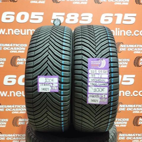 2X 225 55 R19 99V MICHELIN CROSS CLIMATE 2 M+S* 6.9/7.0MM DOT 1323/1323