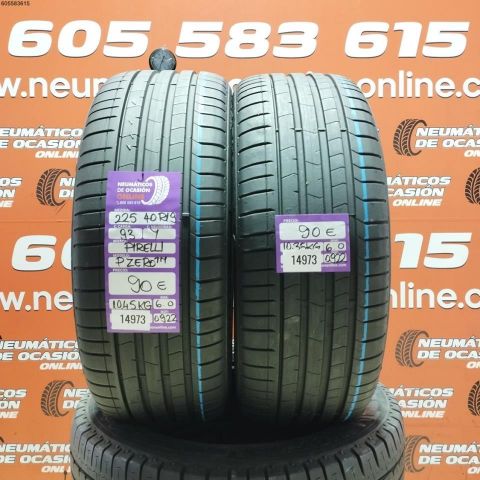 2X 225 40 R19 93Y PIRELLI P ZERO TM 6.0/6.0MM DOT 0922/0922