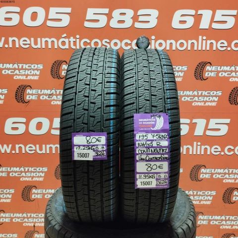 2x 195 75 16C 107 105R CONTINENTAL VANCONTACT 4 SEASON 8.8/8.8MM DOT 3624/3624
