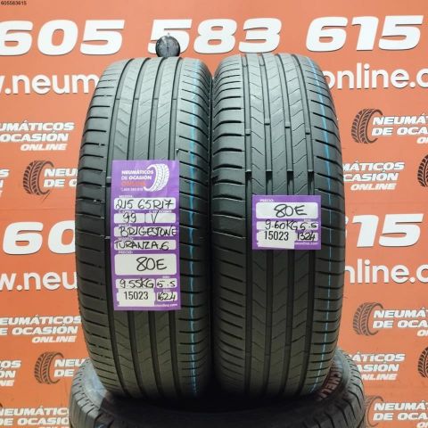 2X 215 65 R17 99V BRIDGESTONE TURANZA 6 5.5/5.5MM DOT 1624/1324