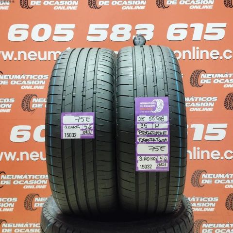 2X 215 55 R18 95H BRIDGESTONE TURANZA T005A 5.6/5.6MM DOT 0721/0721