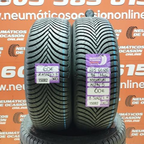2X 205 60 R16 96H XL MICHELIN ALPIN 5 7.5/7.8MM DOT 3619/3619