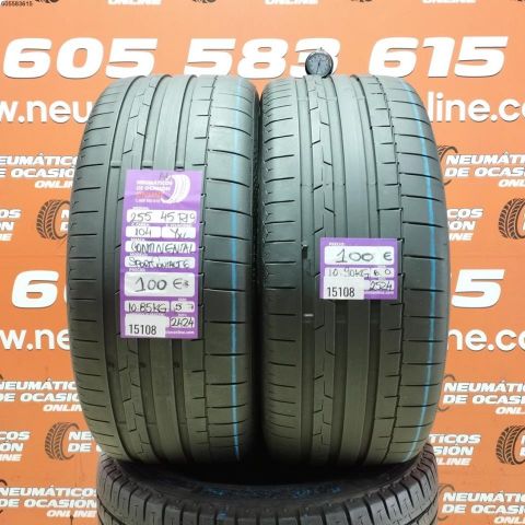 2x 255 45 R19 104Y CONTINENTAL SPORT CONTACT 6 AO 5.7/6.0MM DOT 2424/2524