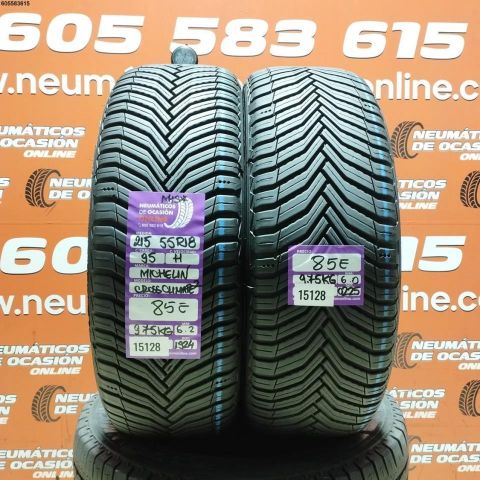 2x 215 55 R18 95H MICHELIN CROSS CLIMATE 2 6.2/6.0MM DOT 1324/0225