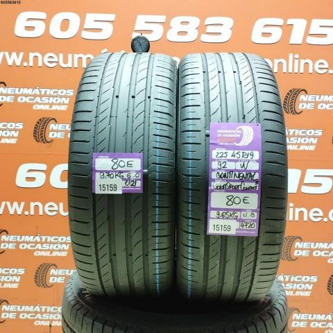 2X 225 45 R19 92W CONTINENTAL CONTI SPORT CONTACT 5 4.8/5.0MM DOT 0121/4720