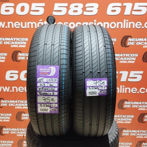 2x 215 65 R17 103V XL MICHELIN PRIMACY 4 5.1/5.1 MM DOT 4523/4523