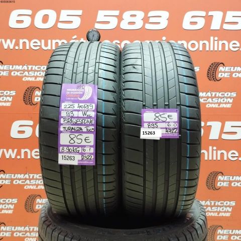2x 225 40 R19 93W XL BRIDGESTONE TURANZA T005 6.0/6.1MM  DOT 2322/4722