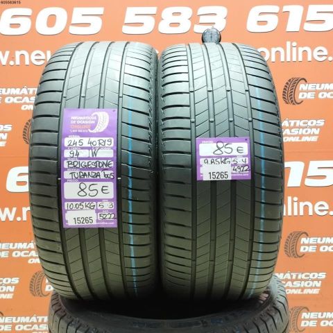 2x 245 40 R19 94W BRIDGESTONE TURANZA T005 5.3/5.4MM DOT 5222/4922