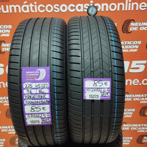 2x 225 45 R19 96W XL BRIDGESTONE TURANZA 6 ENLITEN 6.4/5.4MM DOT 4123/1823