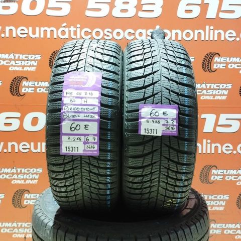 2x 195 55 R16 87H BRIDGESTONE BLIZZAK LM 001 7.2/6.7MM DOT 3616/3616