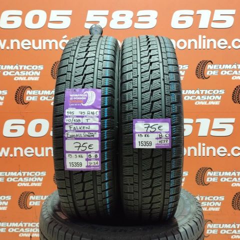 2X 195 75 R16C 110/108T M+S* FALKEN EURO ALL SEASON VAN 11 8.8/8.0MM DOT 3124/1522