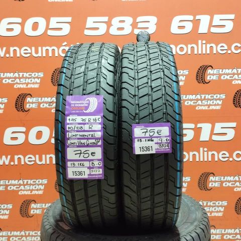 2X 195 75 R16C 110/108R CONTINENTAL CONTI VAN CONTACT 100 8.0/9.0MM DOT 2122/3324