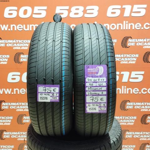 2x 215 65 R17 103V XL S1 MICHELIN PRIMACY 4 5.8/6.1MM DOT 1021/1621