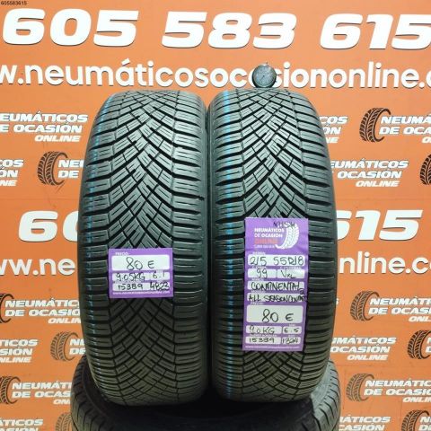 2x 215 55 R18 99V XL M+S* CONTINENTAL ALL SEASON CONTACT2 6.1/6.5MM DOT 4823/1324