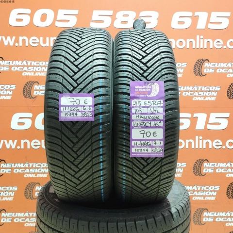 2x 215 65 R17 103V XL M+S* HANKOOK KINERGY 4S2 6.6/7.1MM DOT 3923/0924
