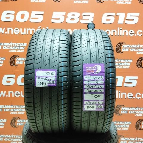 2x 225 50 R18 95V MICHELIN PRIMACY 3 5.7/5.7MM DOT 5021/2021